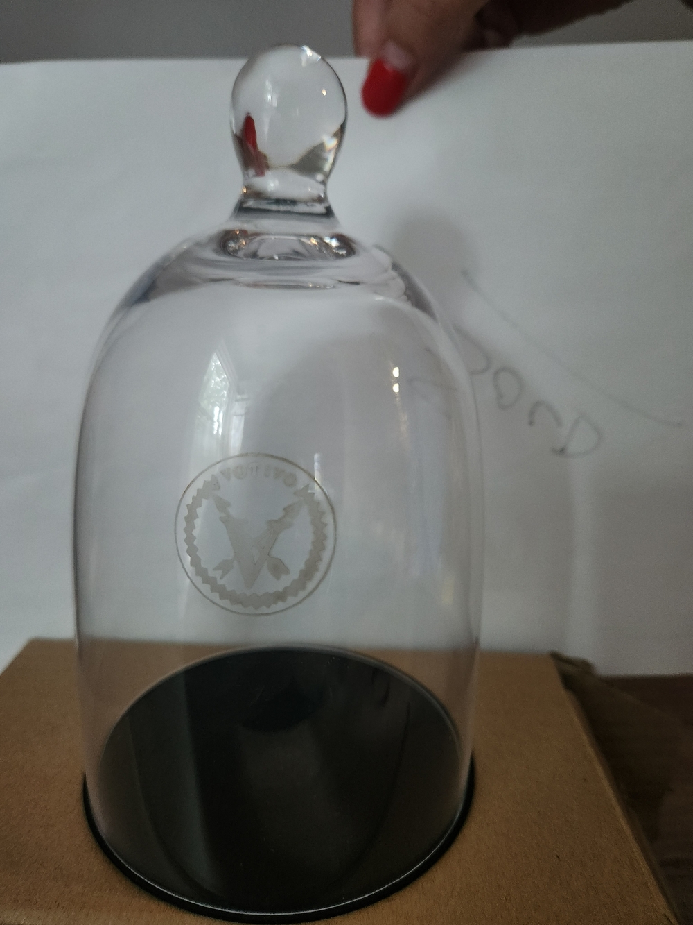 Votivo Glass Display Cloche with Black Base - Clear
